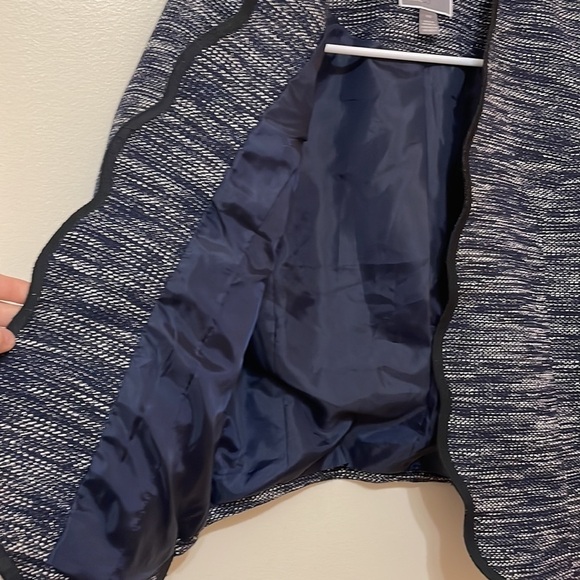 CHELSEA 28 Navy Blue Tweed Heathered Blazer Cardigan NWT - Picture 5 of 9